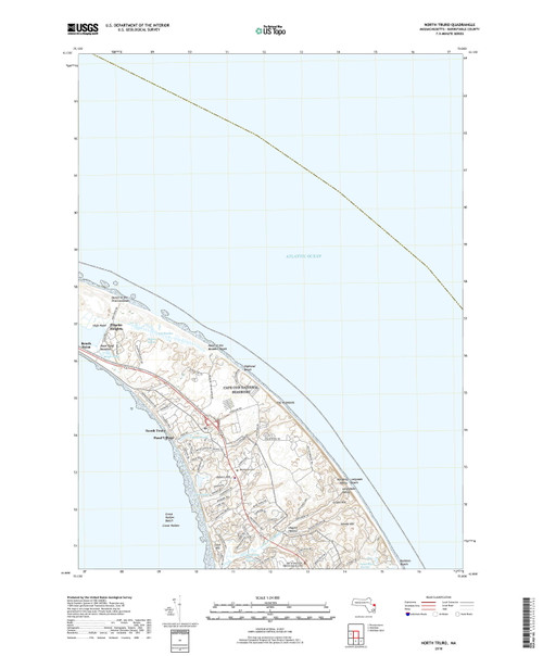 North Truro, Massachusetts 2018 () USGS Old Topo Map Reprint 7x7 MA Quad