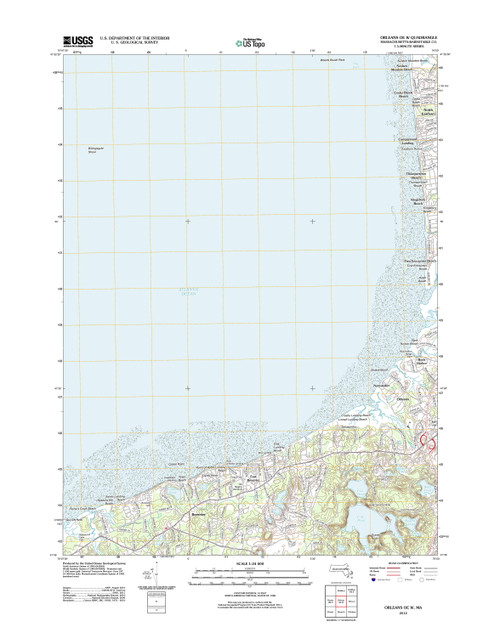 Orleans OE W, Massachusetts 2012 () USGS Old Topo Map Reprint 7x7 MA Quad
