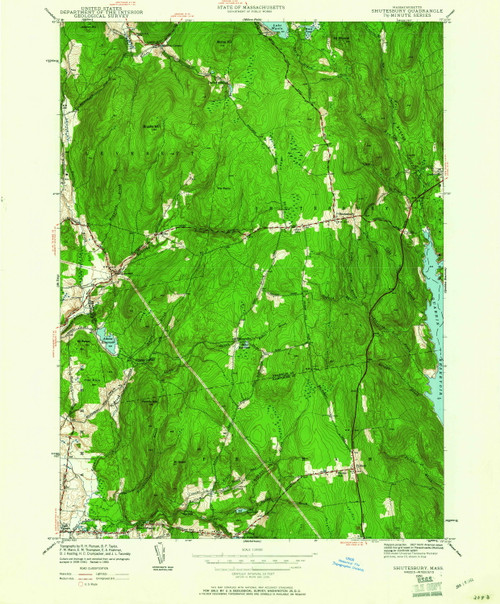 Shutesbury, Massachusetts 1950 (1961) USGS Old Topo Map Reprint 7x7 MA Quad 350563