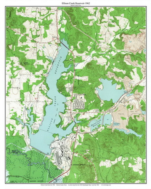 Ellison Creek Reservoir 1962 - Custom USGS Old Topo Map - Texas
