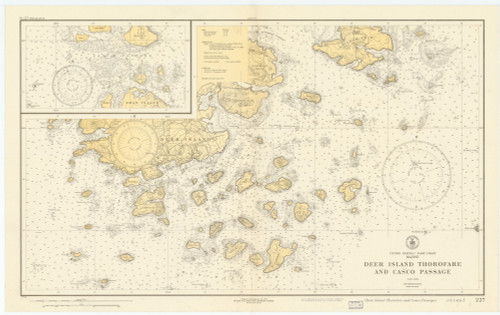Deer Island Thoroughfare and Casco Passage 1927 - Old Map Nautical Chart AC Harbors 3 227 - Maine