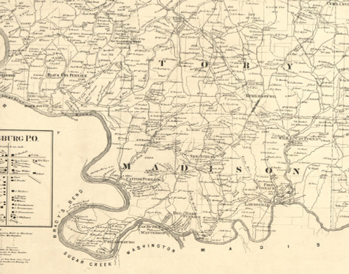 Madison Township, Pennsylvania 1865 Old Town Map Custom Print - Clarion Co. (BW)