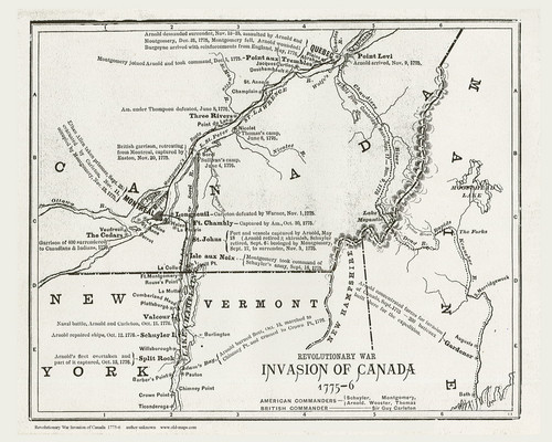New England 1776 Old Map Reprint - Invasion of Canada