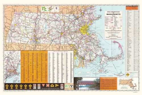 Massachusetts 1979 State Highway Map Reprint