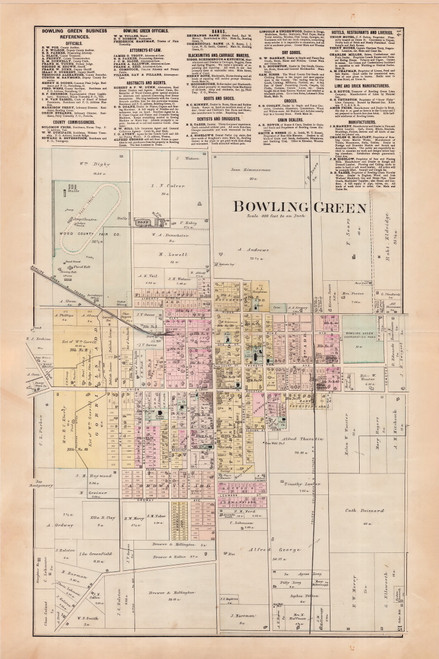 Bowling Green, Ohio 1886 - Wood Co. Atlas 7
