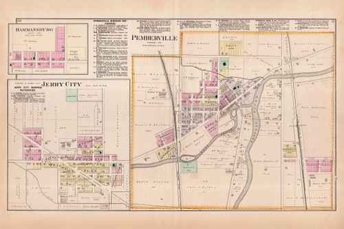 Pemberville Jerry City Hammansburg, Ohio 1886 - Wood Co. Atlas 9