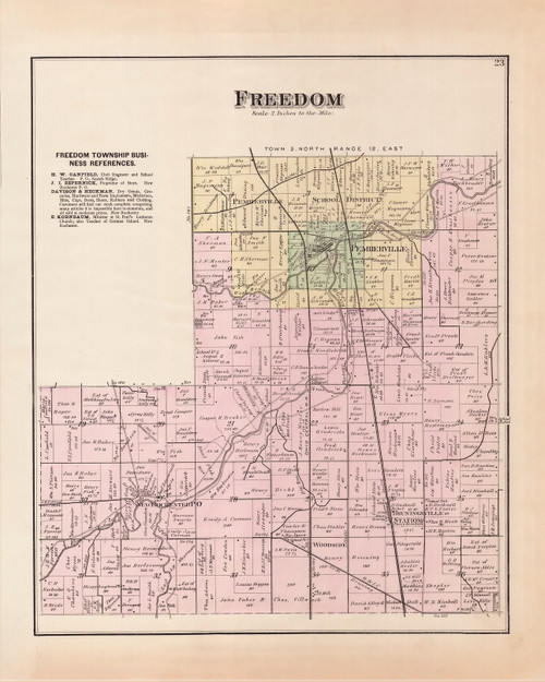 Freedom, Ohio 1886 - Wood Co. Atlas 10