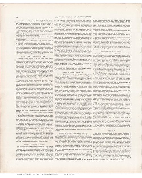 Institutions, Iowa 1904 - Iowa State Atlas  149