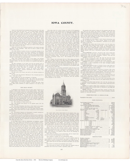 Iowa County Text, Iowa 1904 - Iowa State Atlas  306