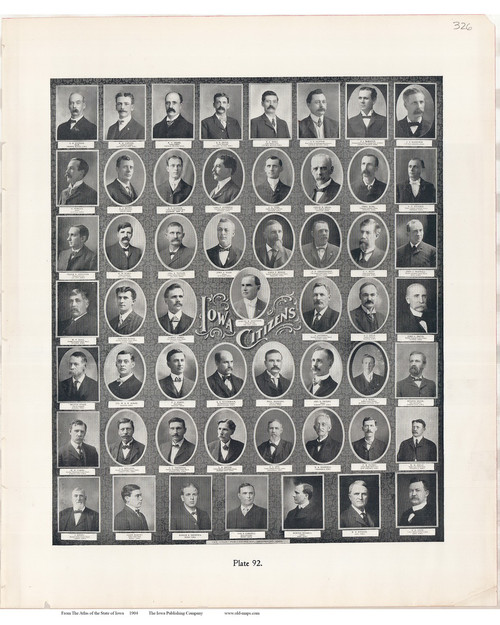 Citizens Portraits - Iowa, Iowa 1904 - Iowa State Atlas  326