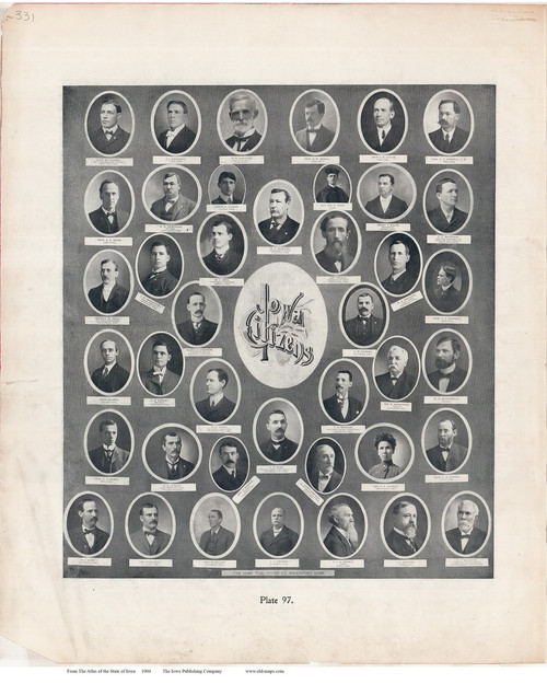 Citizens Portraits - Iowa, Iowa 1904 - Iowa State Atlas  331