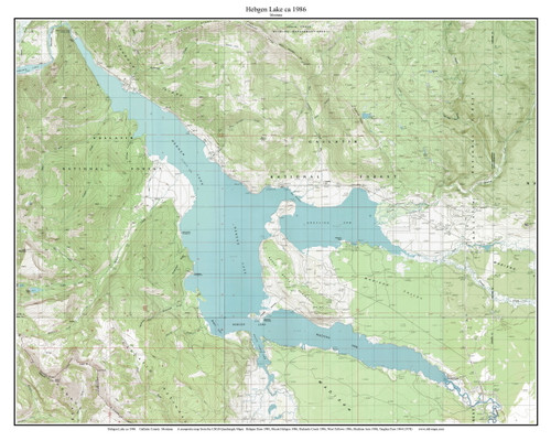 Hebgen Lake 1986 - Custom USGS Old Topo Map - Montana