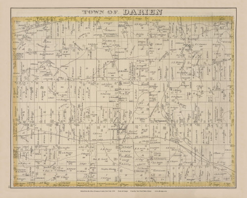 Darien #086 - New York 1876 - Old Town Map Reprint - Genesee Co. Atlas