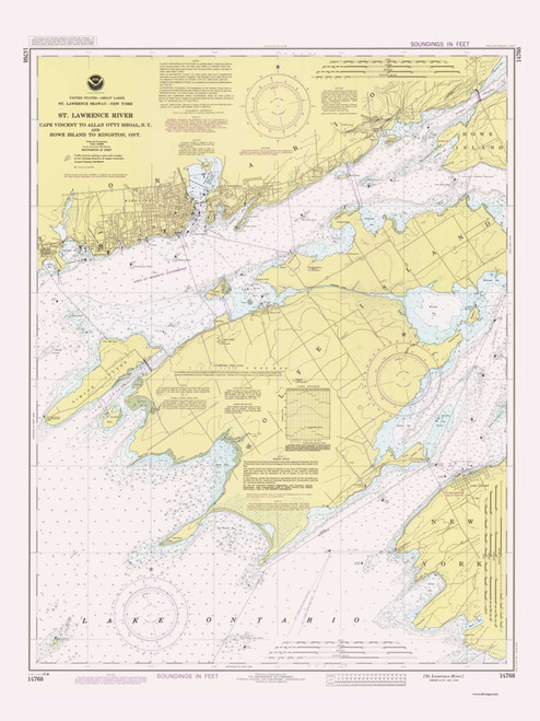 Cape Vincent to Allan Otty Shoal 1986 St Lawrence River Nautical Chart Reprint 18 Great Lakes