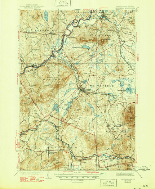 Whitefield, New Hampshire 1938 (1946) USGS Old Topo Map Reprint 15x15 VT Quad 330370