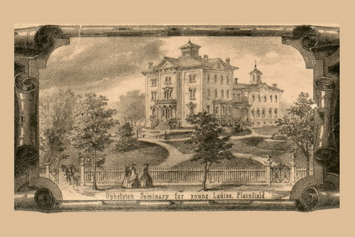 Opheleton Female Seminary, New Jersey 1862 Old Town Map Custom Print - Union Co.