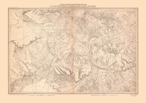 North West Colorado - UT, Colorado 1877 - Old Map Reprint - Colorado Atlas