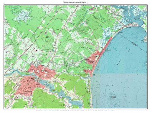 Old Orchard Beach 1956 (1971) - Custom USGS Old Topo Map - Maine