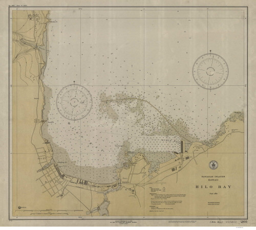 Hilo Bay 1932 Hawaii Harbor Chart 4103 - 19324 1 Hawaii