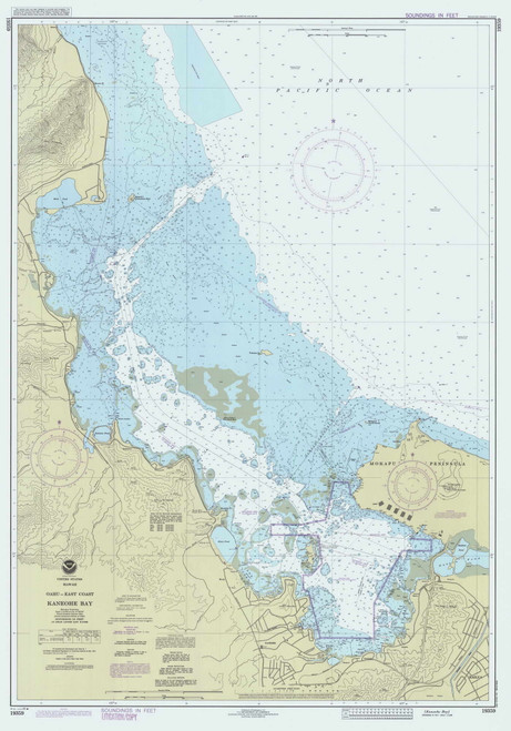 Kaneohe Bay 1990 Hawaii Harbor Chart 4134 - 19359 6 Oahu