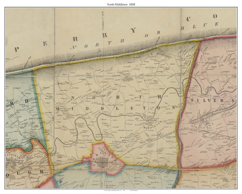 North Middleton Township, Pennsylvania 1858 - Old Town Map Custom Print - Cumberland Co.