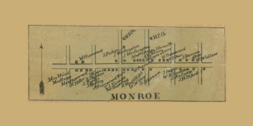 Monroe Village, Pennsylvania 1858 Old Town Map Custom Print - Fayette Co.
