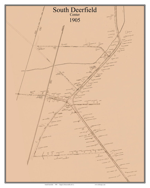 South Deerfield Center 1905 - Old Map Custom Print Franklin County - Massachusetts Cities Other