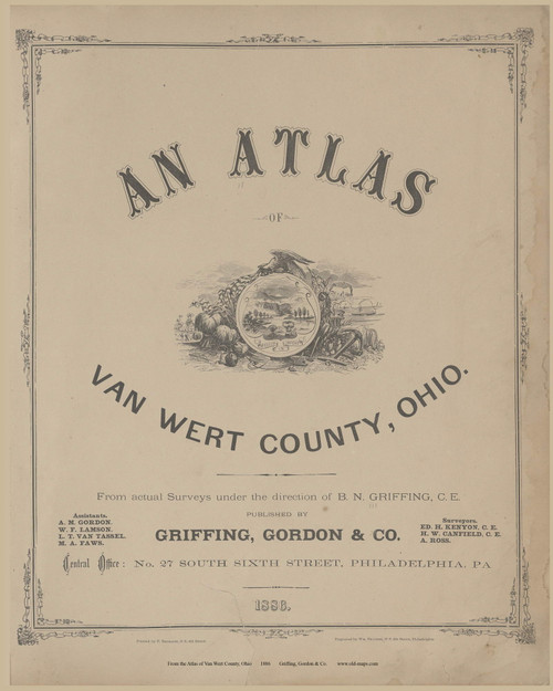 Title Page - Ohio 1886 Old Town Map Custom Reprint - Van Wert Co. Atlas 2
