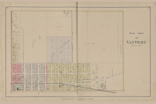 Van Wert first ward Ohio 1886 Old Town Map Custom Reprint - Van Wert Co. Atlas 13