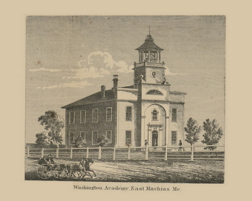 Washington Academy, Maine 1861 Old Town Map Custom Print - Washington Co.
