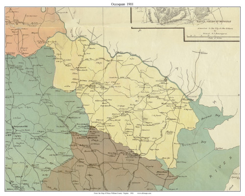 Occoquan - Prince William County, Virginia 1901 Old Town Map Custom Print - Prince William Co.