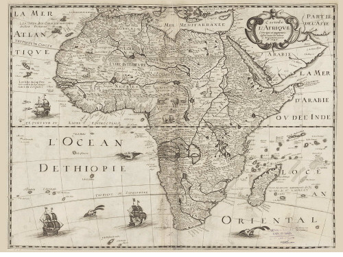1646 Map of Africa by Bertius