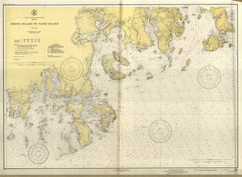 Cross Island to Nash Island 1943 - Old Map Nautical Chart AC Harbors 5 304 - Maine