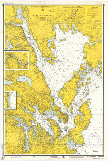 Calais to West Quoddy Head 1974 - Old Map Nautical Chart AC Harbors 5 801 - Maine