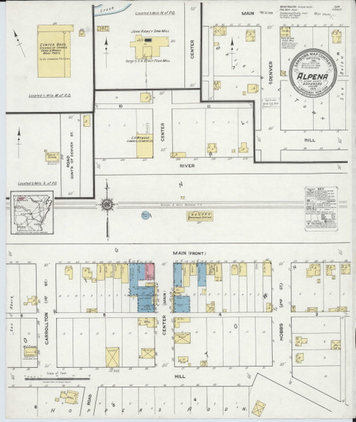 Alpena, Arkansas 1919 - Old Map Arkansas Fire Insurance Index