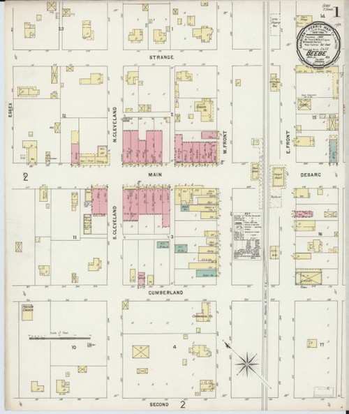 Beebe, Arkansas 1897 - Old Map Arkansas Fire Insurance Index