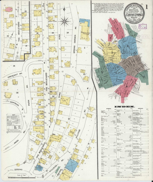 Eureka Springs, Arkansas 1909 - Old Map Arkansas Fire Insurance Index