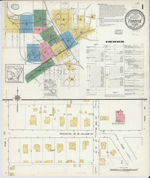 Fordyce, Arkansas 1917 - Old Map Arkansas Fire Insurance Index