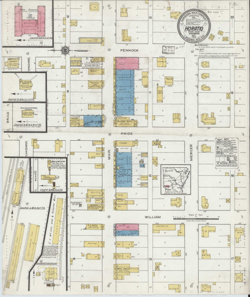 Horatio, Arkansas 1919 - Old Map Arkansas Fire Insurance Index