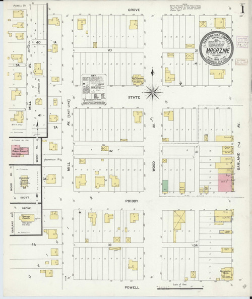 Magazine, Arkansas 1908 - Old Map Arkansas Fire Insurance Index