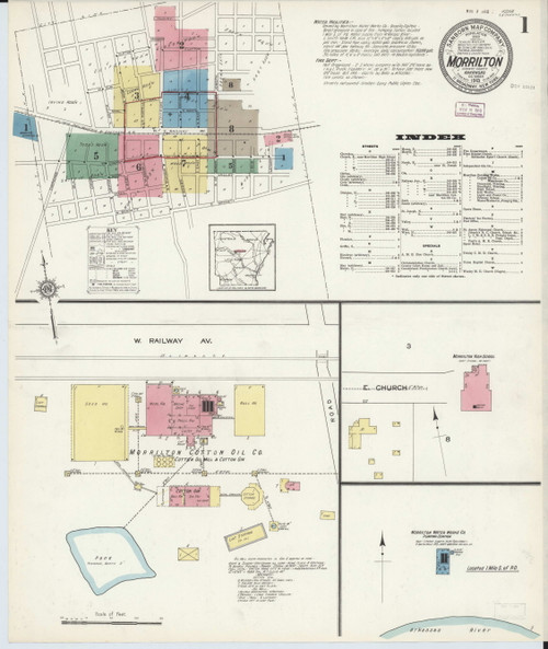 Morrilton, Arkansas 1913 - Old Map Arkansas Fire Insurance Index