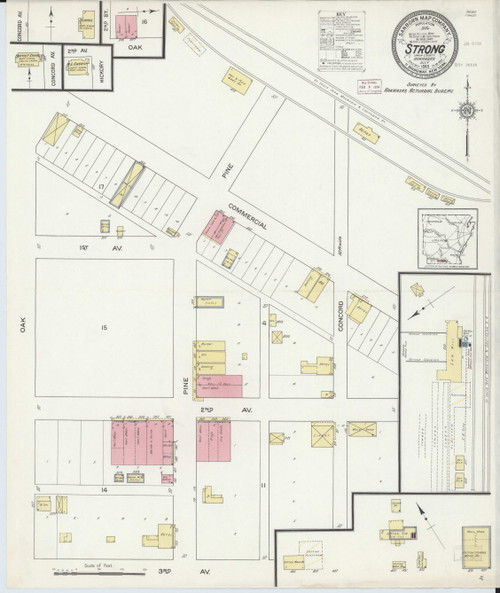 Strong, Arkansas 1913 - Old Map Arkansas Fire Insurance Index