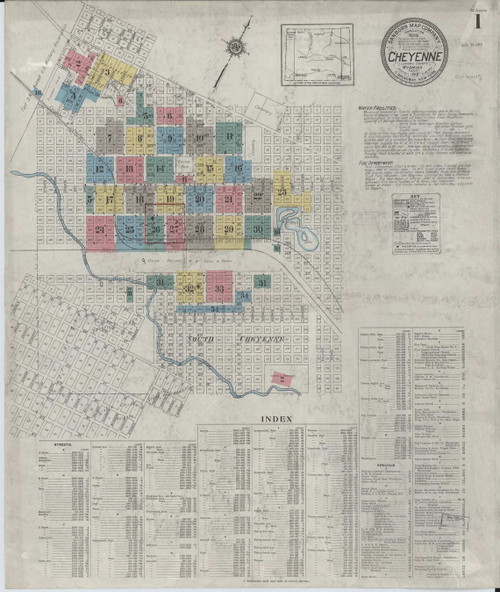 Cheyene, Wyoming 1912 - Old Map Wyoming Fire Insurance Index