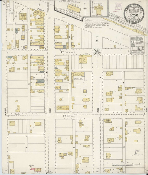 Lusk, Wyoming 1907 - Old Map Wyoming Fire Insurance Index