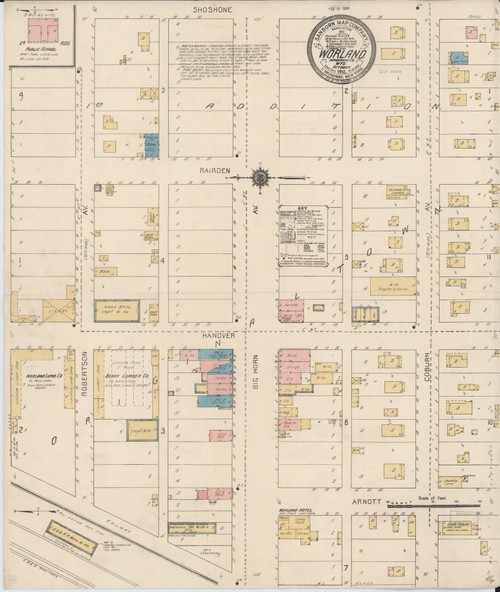 Worland, Wyoming 1912 - Old Map Wyoming Fire Insurance Index