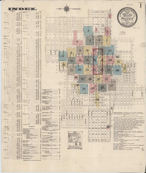 Phoenix, Arizona 1911 - Old Map Arizona Fire Insurance Index