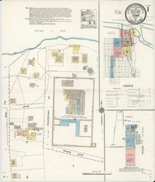 Yuma, Arizona 1911 - Old Map Arizona Fire Insurance Index