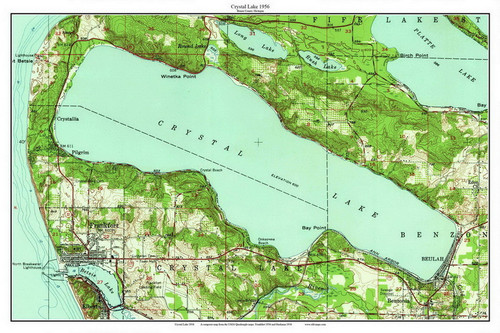 Crystal Lake 1956 - Custom USGS Old Topo Map - Michigan 2