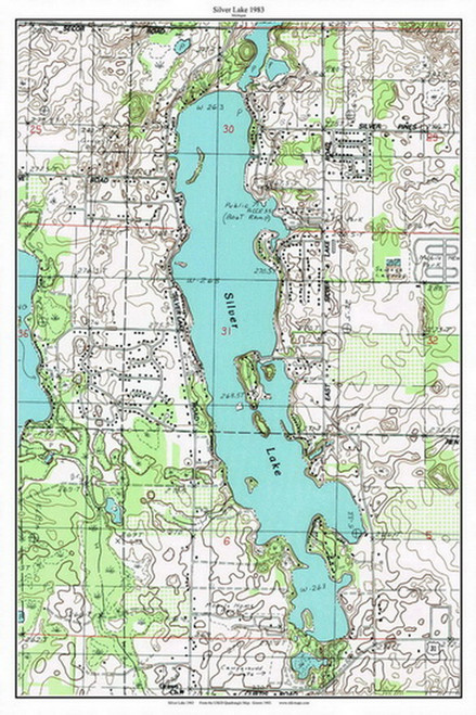 Silver Lake 1983 - Custom USGS Old Topo Map - Michigan 2