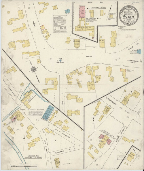 Alfred, Maine 1911 - Old Map Maine Fire Insurance Index